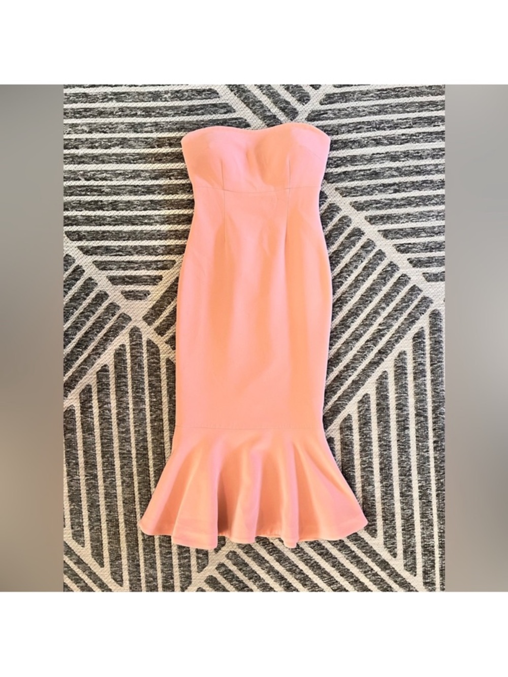 Cinq A Sept Luna Sz 0 Strapless Pink Midi Wedding Semi Formal Party Dress - Picture 3 of 9